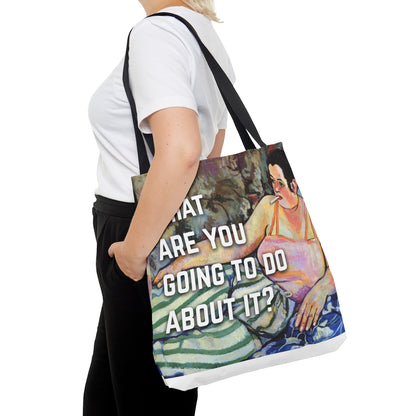 Girl Braiding Her Hair Quote Tote Bag
