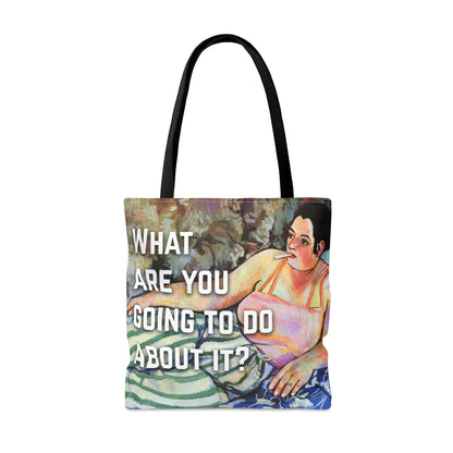 Girl Braiding Her Hair Quote Tote Bag
